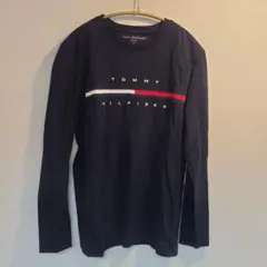 【オンライン限定】トミーヒルフィガーロゴロングスリーブTシャツ ネイビー