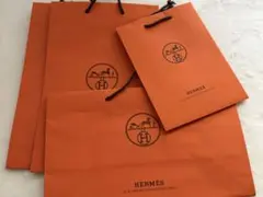 HERMES オレンジ ショップ袋 4枚セット