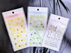 【新品未使用】デコレーションシール 薔薇＆ハート×2個 月＆星×1個