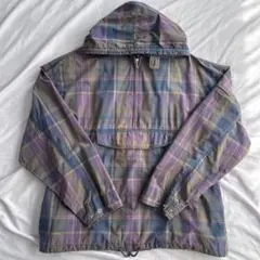 90s OLD GAP コットン アノラックパーカー チェック柄 ハーフジップ