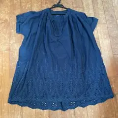 シップス　ネイビー　ゆったりチュニック　ワンピース