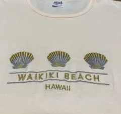 90s USA製 anvil シングルステッチ ハワイ 刺繍Tシャツ M ピンクのサムネイル
