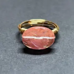 WR20G パワーストーン ワイヤーリング チェリークォーツ オーバルカット