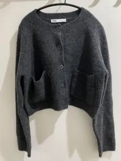 ZARA ダークグレー カーディガン