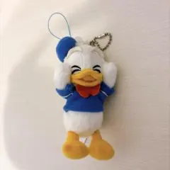 美品 ドナルドダック ぬいぐるみストラップ ドナルド キーホルダー ディズニー