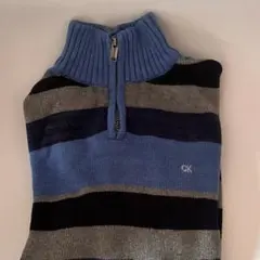 CK ストライプ ニットセーター ハイネック