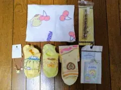 ポムポムプリン Tシャツ　M〜Lサイズ　くるぶしソックス　靴下　ネックストラップ