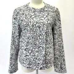 ✨美品✨MAX＆Co.ジャケット 花柄 刺繍風 ブラック×ホワイト USA6 M