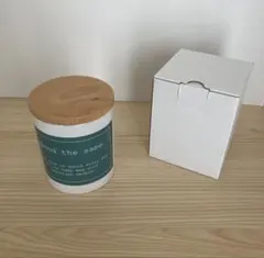 ガラスキャニスター 木製蓋 深緑 未使用
