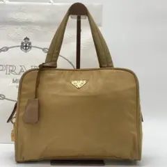プラダ テスートナイロン ハンド トートバッグ ブラウン イエロー ベージュ