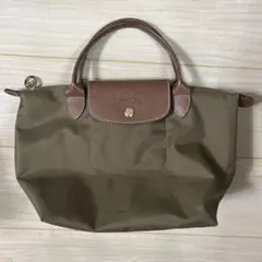 ロンシャン ル・プリアージュ トートバッグ S カーキ×ブラウン