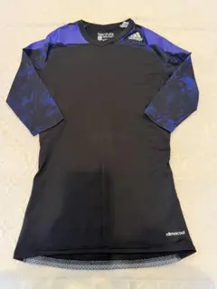 adidas techfit トップス 2XL 黒/青