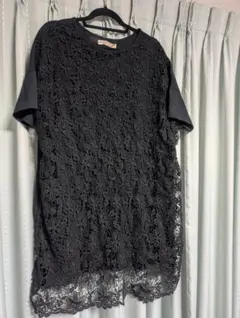 アズノウアズオオラカ黒ブラックレース 半袖チュニック