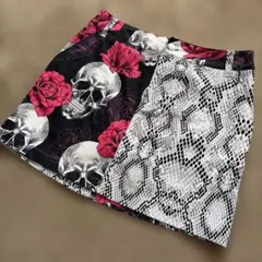 LOUDMOUTH スカル ローズ パイソン柄 スカート　LLのサムネイル