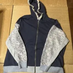 satoi　パーカー ミニフリルハイネックパーカー<white × light blue> | satoi