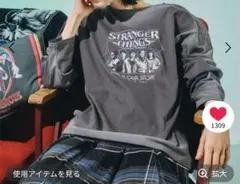 ニコアンド【STRANGER THINGS】コラボスプレーアソートロングTシャツ