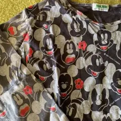 ミッキーマウス　ミニー　長袖Tシャツ　黒　ブラック