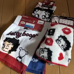BettyBoopベティスリムフェイスタオル2枚組　ふわふわタオルハンカチセット