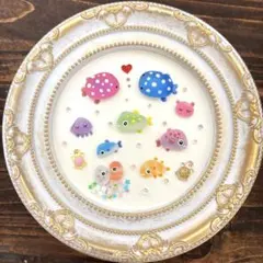 シーグラスアート 海の生き物 立体アート　NO.78