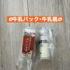 雪印メグミルク ミニチュアチャーム ～100周年記念～☆牛乳パック 牛乳瓶2個