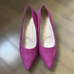 23.5〜24.0cm RANDA ランダ パンプス スエード　パープル　ピンク