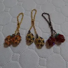 ビーズチャーム３個セットA