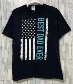 米軍放出品　アメリカ国旗　BEST DAD EVER Tシャツ　M