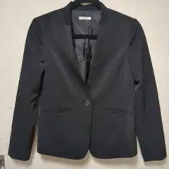 ハニーズ　ノーカラージャケット 黒 シングルボタン