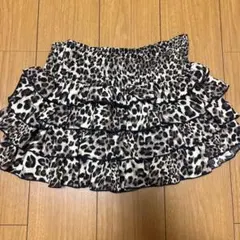 【レディース】ヒョウ柄 フリル ミニスカート インパン付きのサムネイル