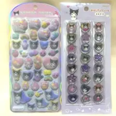 正規品★マイメロディクロミ コットンパフィ おはじきふうシール 2点セット