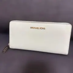 MICHAEL KORS 長財布 グリーン　ラウンドファスナー