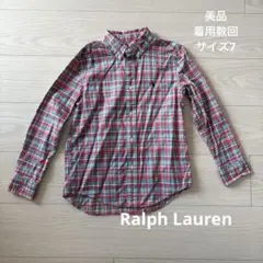 美品 ラルフローレン ギンガムチェック ボタン ブラウス