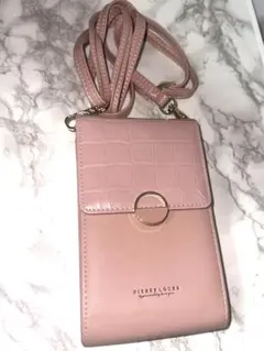 美品　スマホショルダー　ピンク