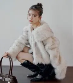 Chico ファーショートコート アイボリー