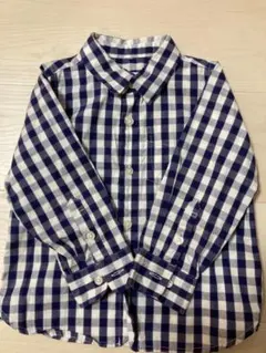 【アーバンリサーチ ドアーズ：90cm】キッズ シャツ⭐︎青×白チェック⭐︎