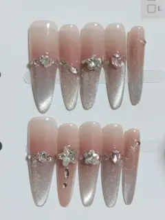 A3ネイルチップ 10本セット グラデーションピンクSサイズ