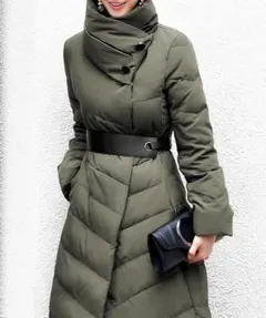 ルイルエブティック ロングダウンコート カーキ L