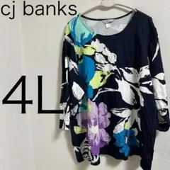cj banks 花柄 4L カットソー　チュニック　ワンピース　大きめサイズ