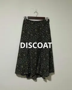 DISCOAT ディスコート フラワープリント ギャザー ロングスカート F