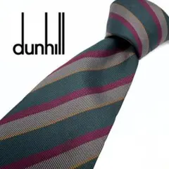ダンヒル dunhill ネクタイ シルク100％ 花柄 赤 緑 スーツ