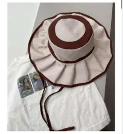 （美品）　ジュート風プリーツハット　キッズのサムネイル