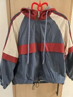 キッズ160センチ カラーブロック フード付きジャンパー 160/76A