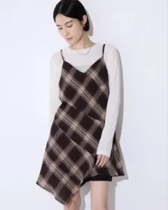 ジーナシス　ヨウリュウチェックミニワンピース　キャミソール