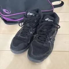 【ASICS】アシックスハイカットバスケシューズ黒23.5シューズケースセット