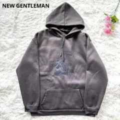 ニュージェントルマン　オーバーサイズ プルオーバーパーカー【M】ロゴ　裏起毛