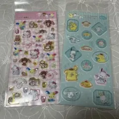 【新品】サンリオキャラクターラメ入り樹脂もりシール　すりガラス風シール