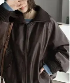 classicalELF Javaコラボ フェイクレザーブルゾン