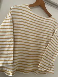 無印良品　ボーダー7分袖カットソー