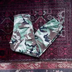 米軍実物 ミリタリー ダブルニー カーゴパンツ 迷彩 ウッドランド M/Lのサムネイル