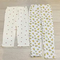 新品未使用 110cm プティマイン ハート柄 花柄 レギンス